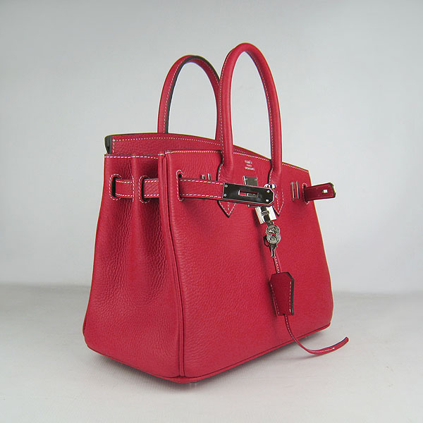 Replica Hermes Birkin 30CM Togo Leather Bag Red 6088 On Sale - Click Image to Close